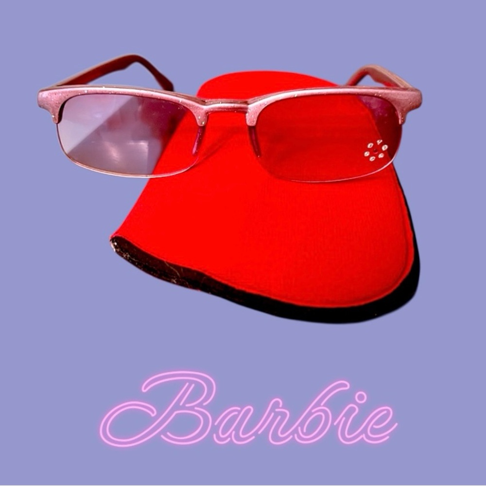 90s Barbie Pink Sparkle Sunglasses Kids 2–4 | Vintage Metallic Frame Gem Detail